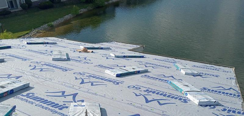 New underlayment covering the roof deck